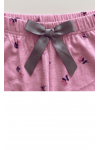 Viskon Pembe Çiçek Desenli Kadın Pijama Altı - Ayakta Görünüm | Linay Butik Kadın Ev Giyimi